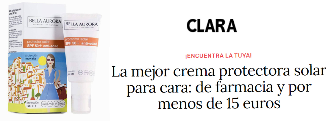 El protector solar antiedad, uno de los favoritos de la revista Clara