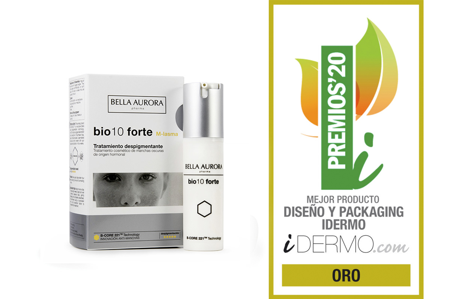 El tratamiento despigmentante bio10 forte M-lasma se lleva el oro en los premios iDermo 2020