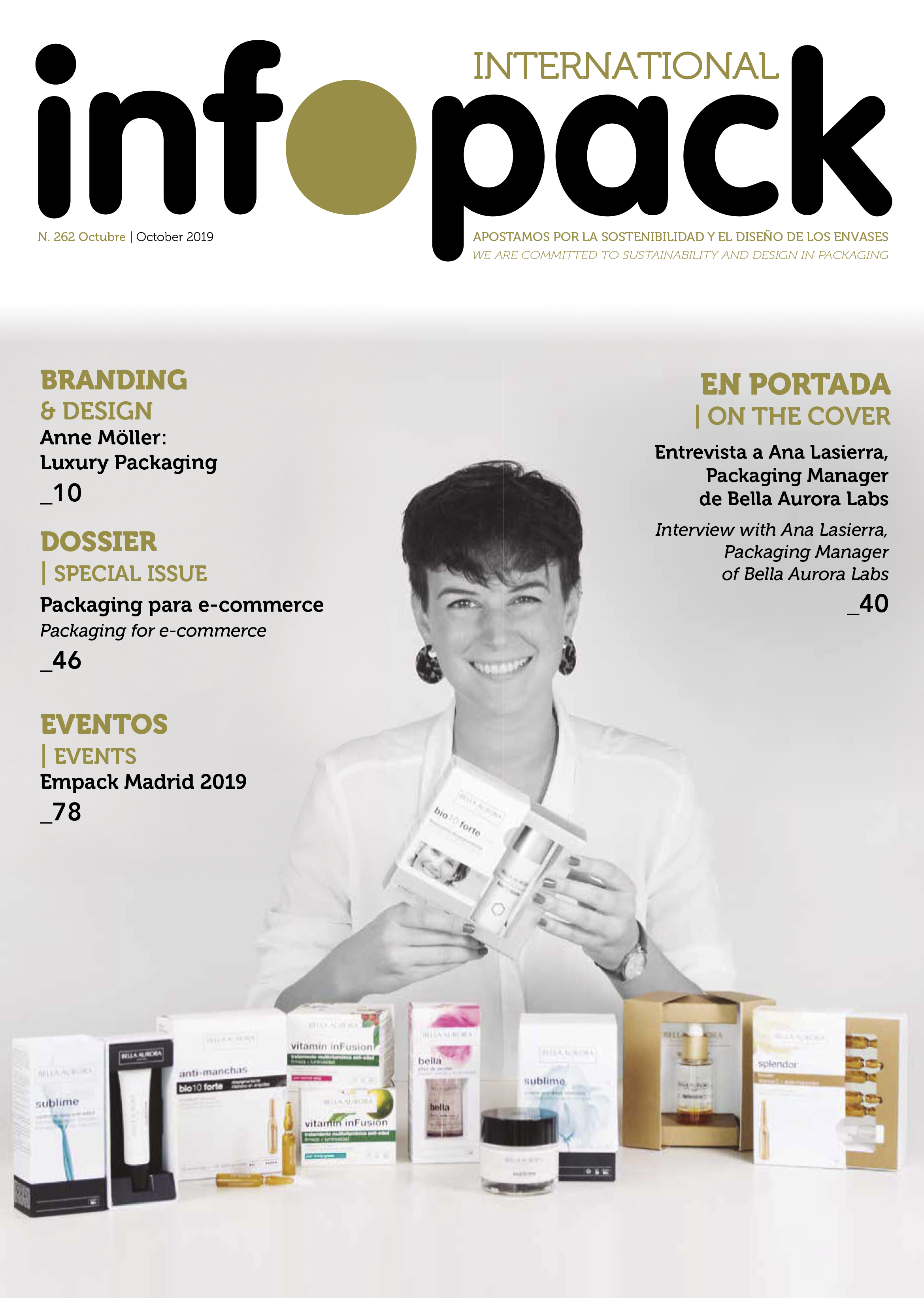 Ana Lasierra, portada en la revista Infopack